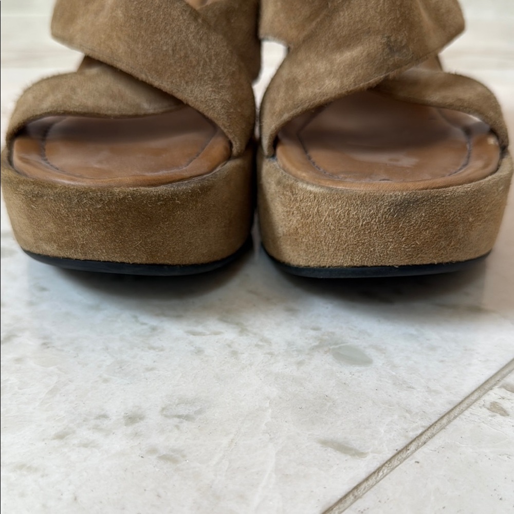 Prada vintage suede brown platform sandals with fish motif 40 - Picture 7 of 12